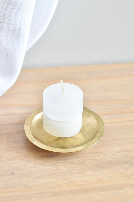 mini brass pillar candle holder