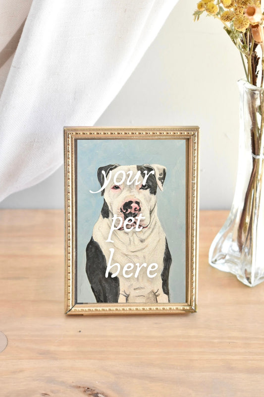 small brass frame - custom pet portrait