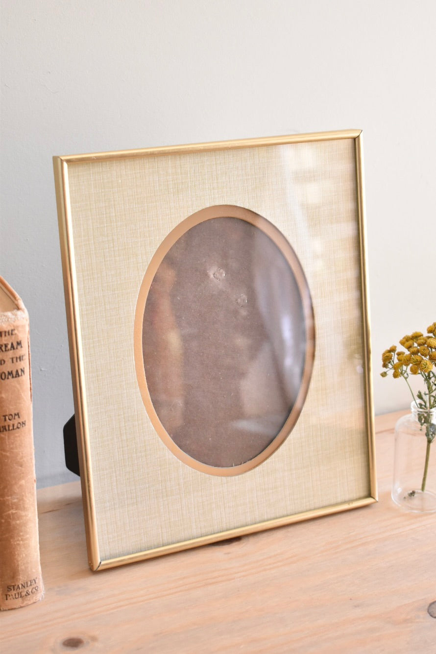 large oval mat brass frame - custom pet portrait