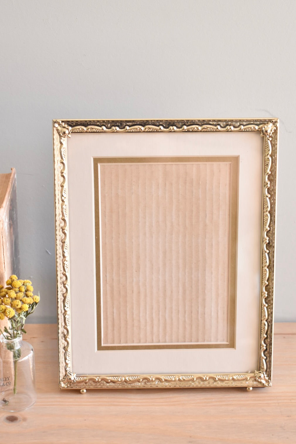 large ornate brass frame - custom pet portrait