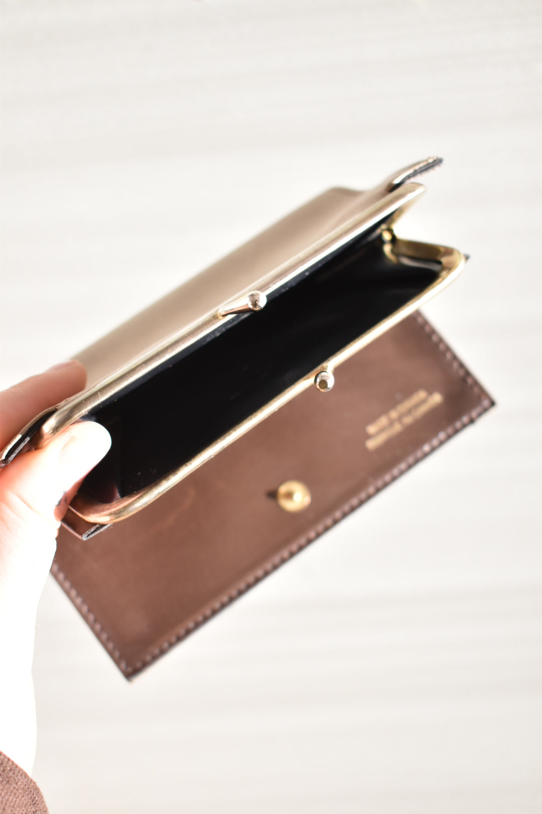 beige vintage leather wallet