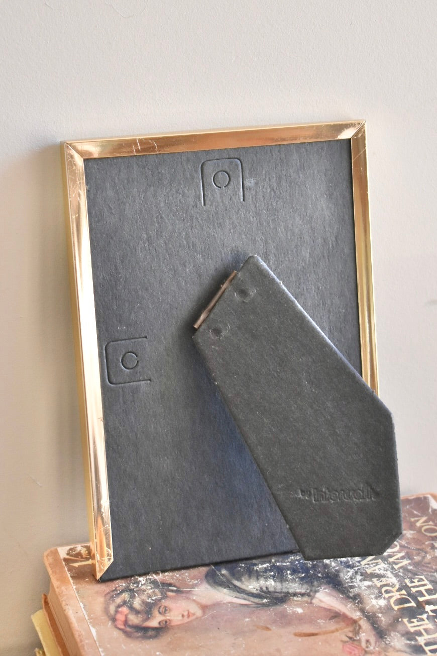 medium floral brass frame - custom pet portrait