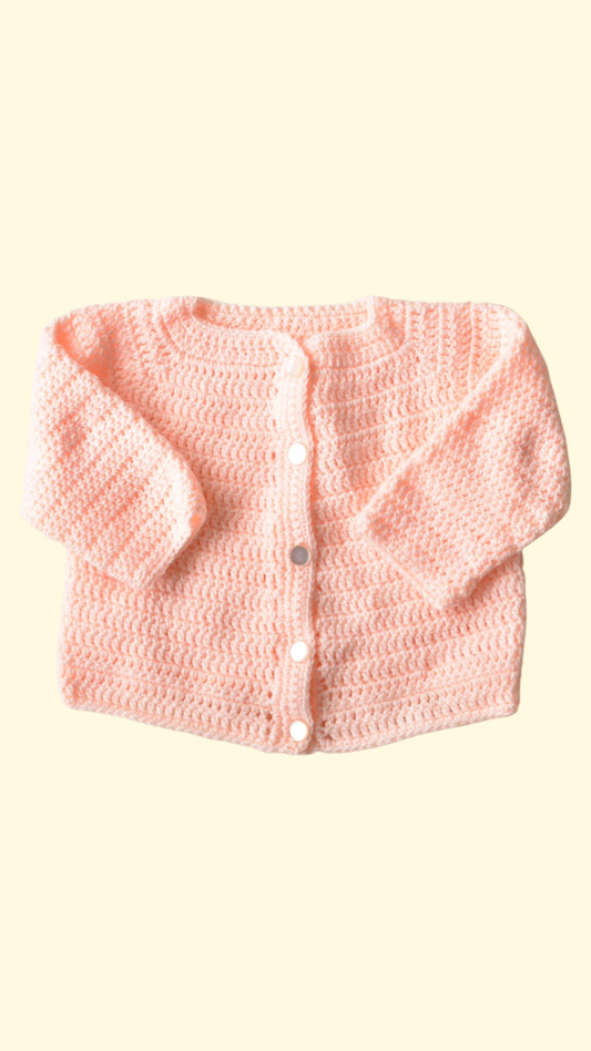 peach knit sweater (8-10 mo)