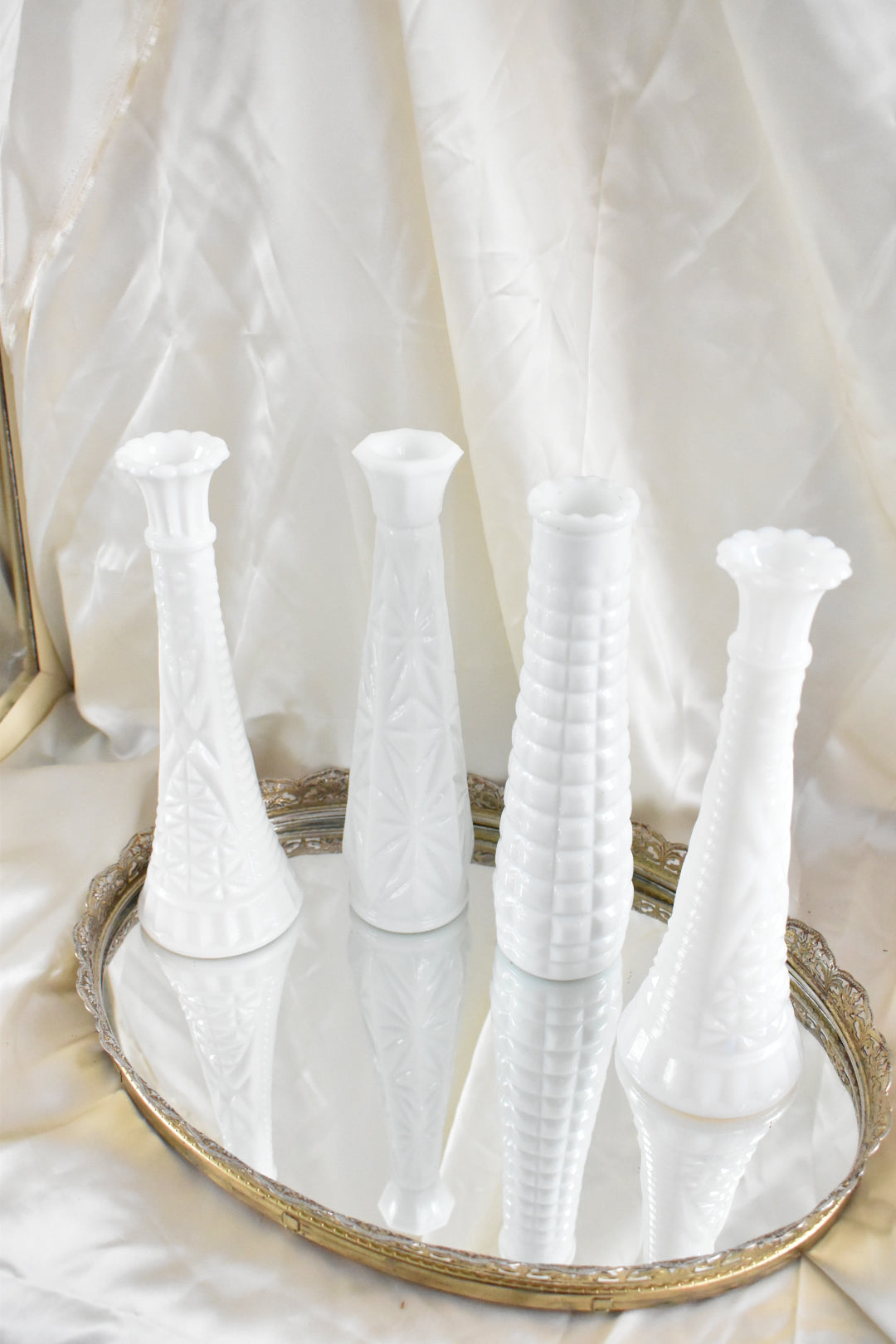 Milk Glass Vases -Large