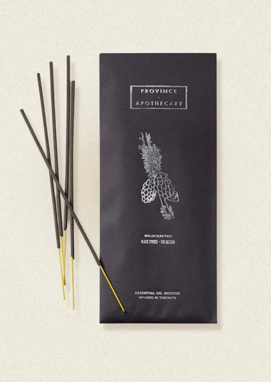 black spruce + fir balsam essential oil incense