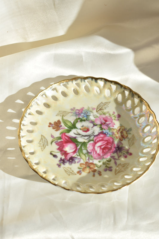 floral fine china catch all dish