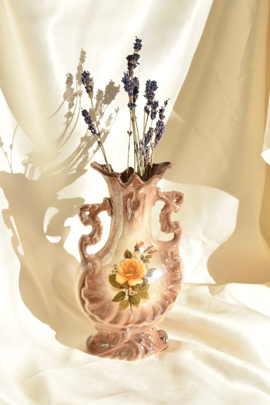 ornate yellow rose vase