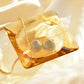 mini vintage yellow glass ashtray