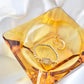 Vintage Yellow Square Glass Ashtray