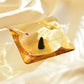 mini vintage yellow glass ashtray